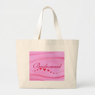 Welle der roten Herzen, Tasche aus brauner Leinwan