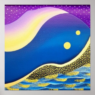 Welle des Farbenplakats Poster