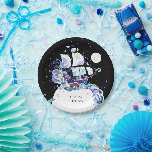 Welle des Fun Pirate zum Geburtstag Pappteller