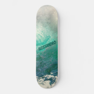 Welle des Meeres & Dein Name Skateboard
