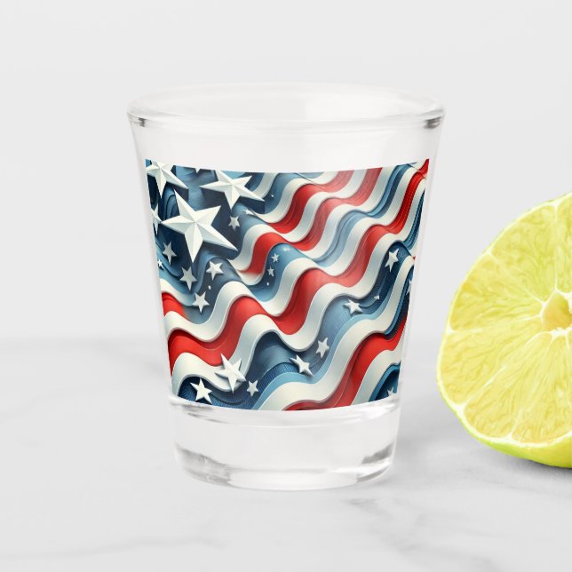 Welle des Patriotismus Schnapsglas (Vorderseite)
