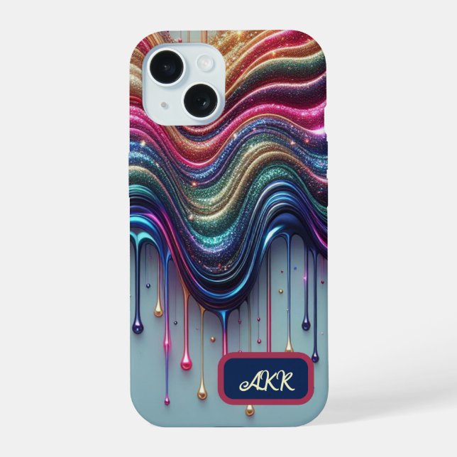 Welle des Regenbogens iPhone 15 Hülle (Rückseite)