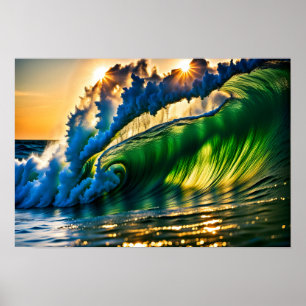 Welle im Meer Poster