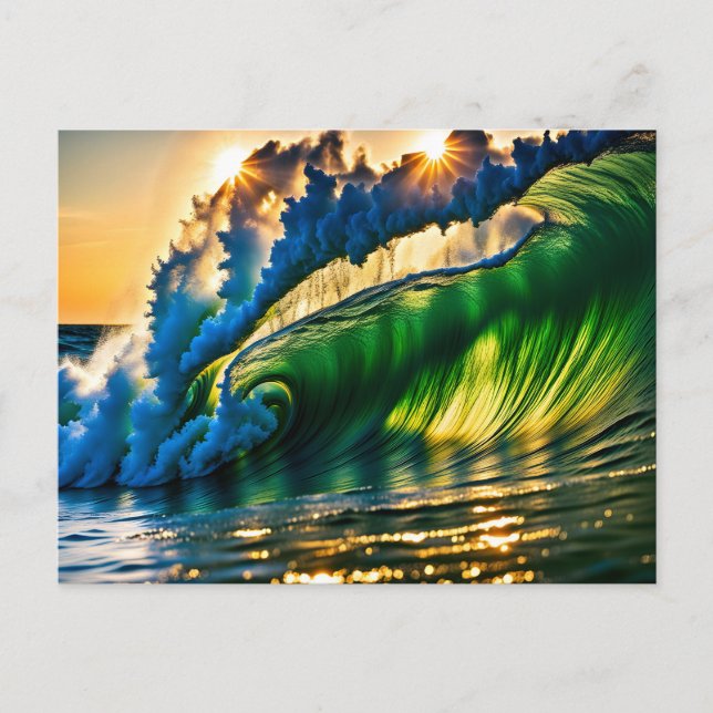 Welle im Meer Postkarte (Vorderseite)