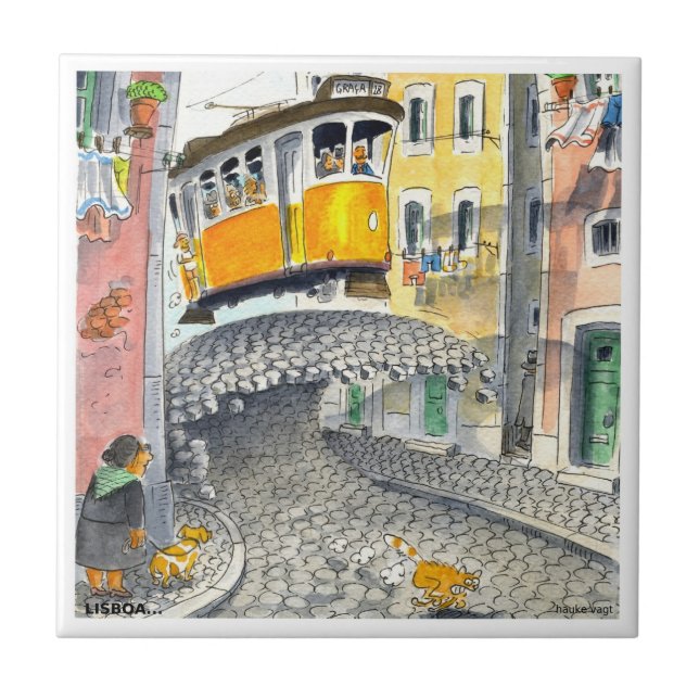 Welle in der Kopfsteinlissabon-Fliese 05 Fliese (Vorderseite)