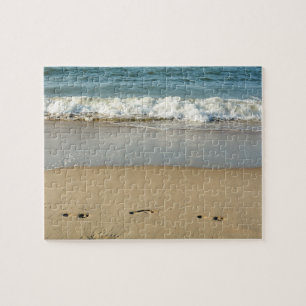 Welle und Fußabdrücke - Puzzle