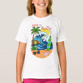 Welle und Palme Kinder T-Shirt