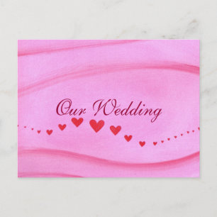 Welle von Roten Herzen Einladung Hochzeit Postkart