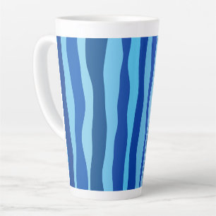 Wellen aus Blau Cyan Navy Kobalt Himmelblau  Milchtasse