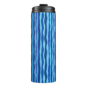 Wellen aus Blau Cyan Navy Kobalt Himmelblau Thermosbecher