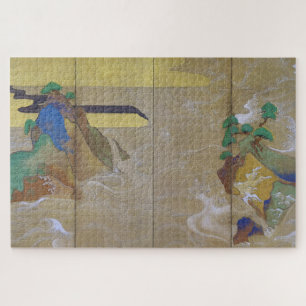 Wellen bei Matsushima (links), Tawaraya Sotatsu Puzzle