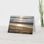 Wellen bei Sunset Beach Mother in Law Birthday Karte<br><div class="desc">Geburtstagskarte für Juristen mit einem wunderschönen Foto der Wellen,  die bei Sonnenuntergang und nachdenklichem Vers am Strand abstürzen.</div>