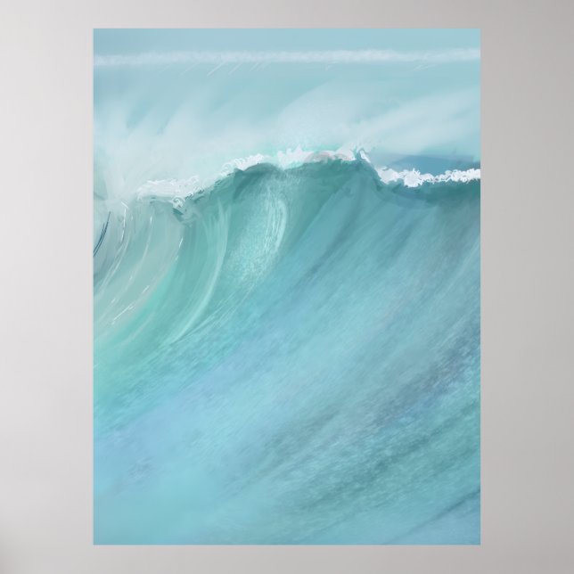 Wellen Blaues Poster (Vorne)