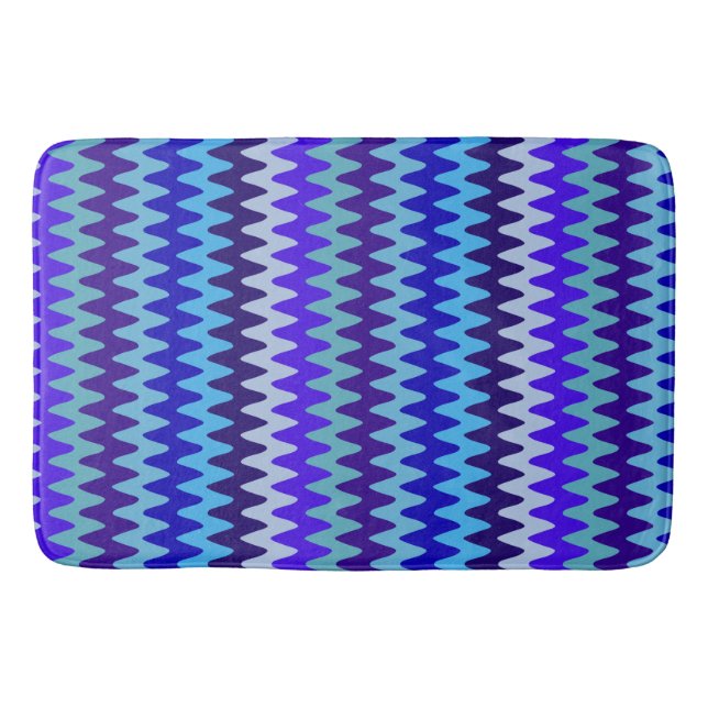 Wellen der Blaue Badermatte in der Tiefsee Badematte (Vorderseite)