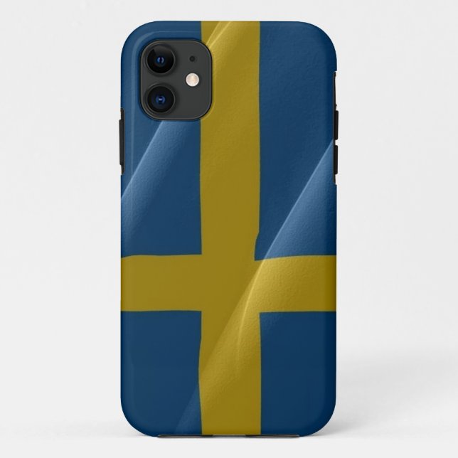Wellen der schwedischen Flagge - Case-Mate iPhone Hülle (Rückseite)