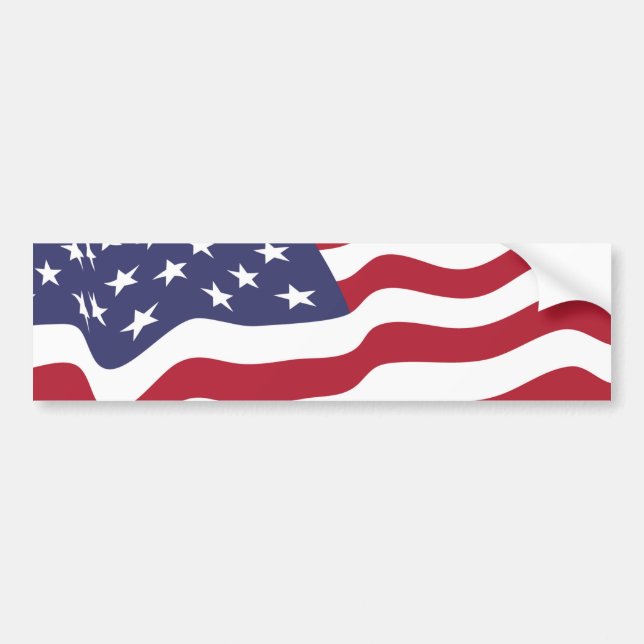 Wellen der US-Flagge Autoaufkleber (Vorne)