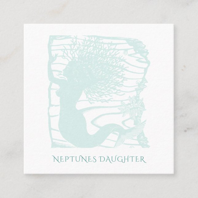 Wellen der weißen Meerjungfrau Quadratische Visitenkarte (Vorderseite)