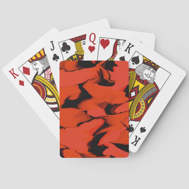 Wellen des Schwarz-Rot-Sumo-Designs Spielkarten (Rückseite)