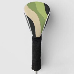 Wellen, grün, schwarz und beige Kurven bunt Golf Headcover