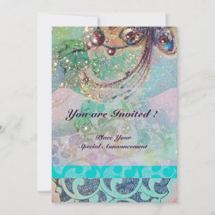 WELLEN, hellrote braune gelbe blaue rosa Funken Einladung