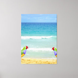 Wellen, Himmel und Surfen am Strand von Boa Vista Leinwanddruck
