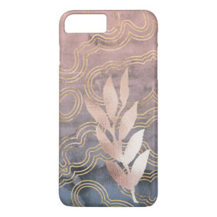 Wellen Hintergrund Rosa/ Blau/ Gold mit Rosen-Gold Case-Mate iPhone Hülle