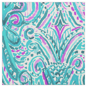 WELLEN Ikat Stammes- SeeAquarell MACHEN Stoff