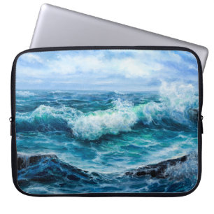 Wellen im Meer. Moderner Impressionismus, Modernis Laptopschutzhülle