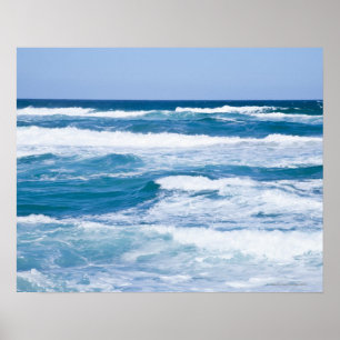 Wellen im Mittelmeer, Mallorca, Spanien Poster