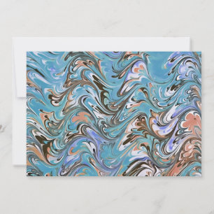 Wellen in blauer akryllischer Pour Abstrakt Art