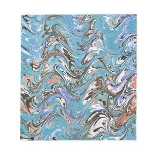 Wellen in blauer akryllischer Pour Abstrakt Art Notizblock