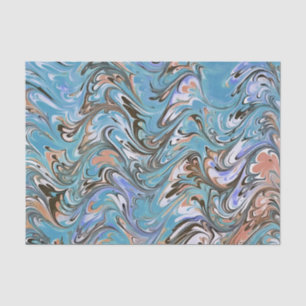 Wellen in blauer akryllischer Pour Abstrakt Art Seidenpapier