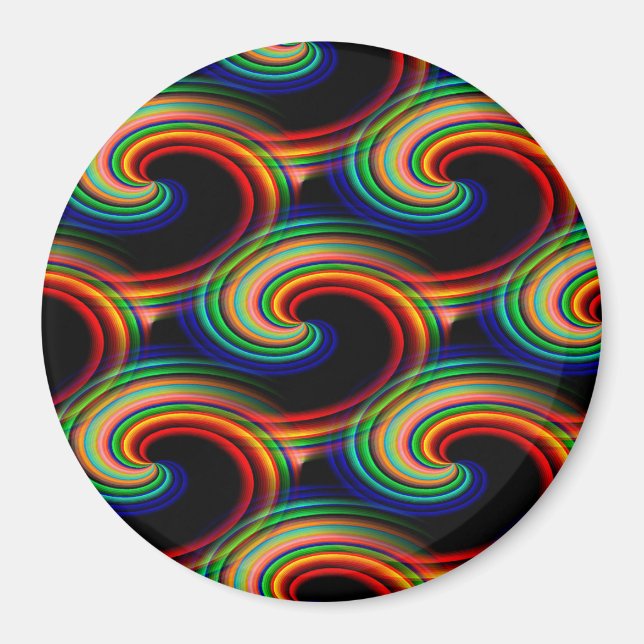 Wellen in Farben.... Magnet (Vorne)