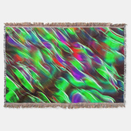 Wellen in grün, rot, lila und lila decke