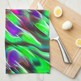Wellen in grün, rot, lila und lila geschirrtuch