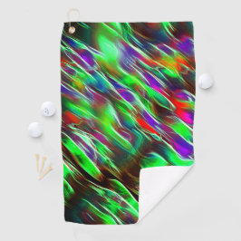 Wellen in grün, rot, lila und lila golfhandtuch