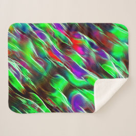 Wellen in grün, rot, lila und lila sherpadecke