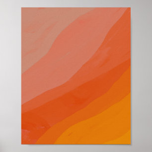 Wellen in Textur - orange Palette Poster