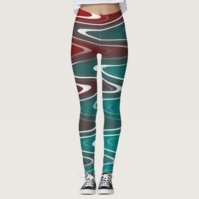 Wellen in weiß leggings (Vorderseite)