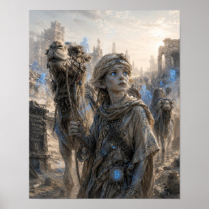 Wellen / Kamelhirte / Wüste Poster