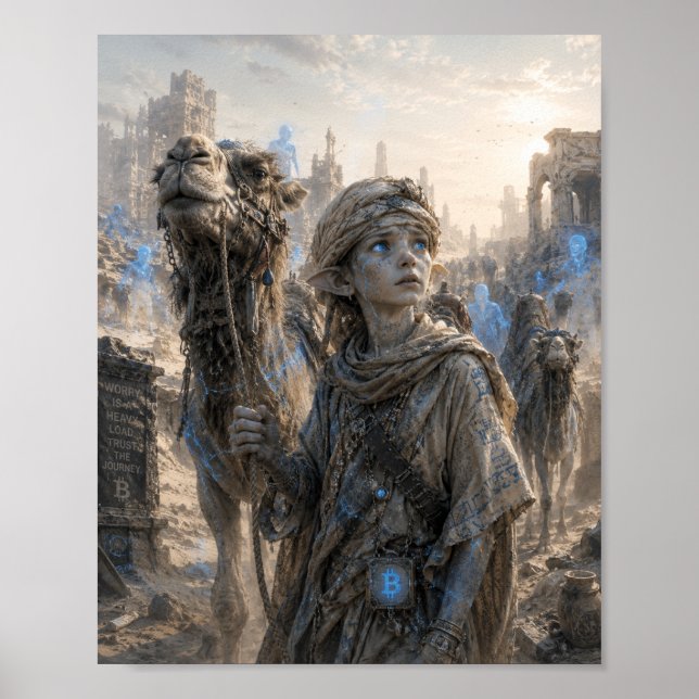 Wellen / Kamelhirte / Wüste Poster (Vorne)