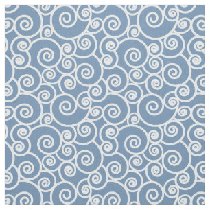 Wellen, Krümmer und Spiralen Muster auf Denim Blue Stoff