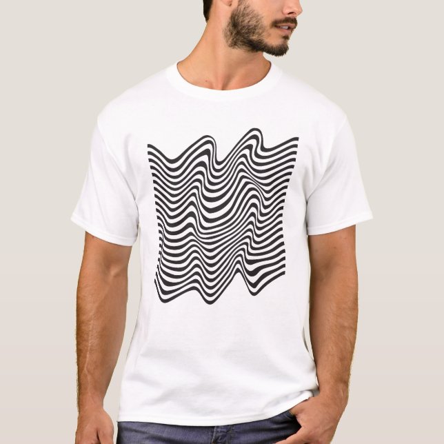 Wellen Linien Design T-Shirt (Vorderseite)