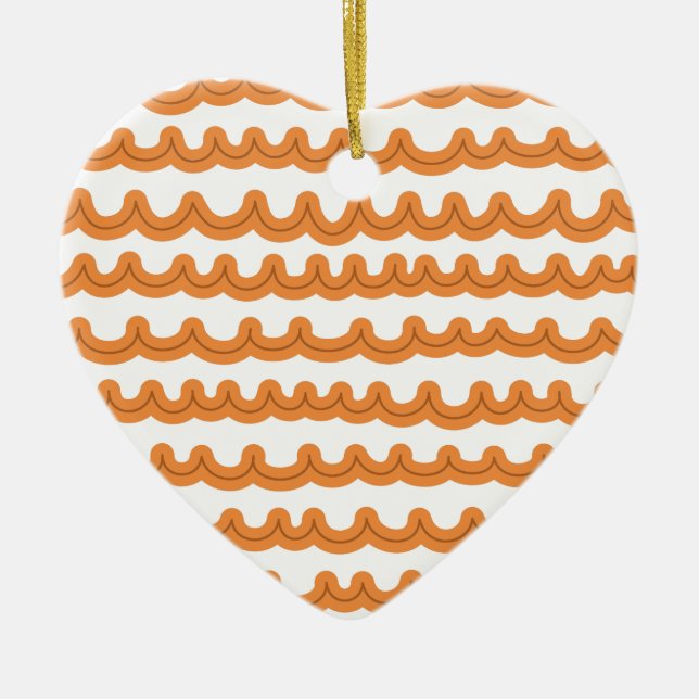 Wellen Melon Keramik Ornament (Vorne)