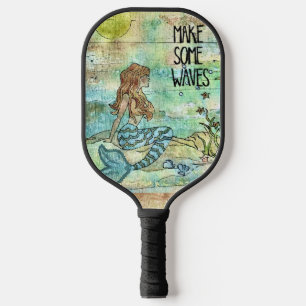 Wellen mit Meerjungfrau-Schwänzen machen Pickleball Schläger