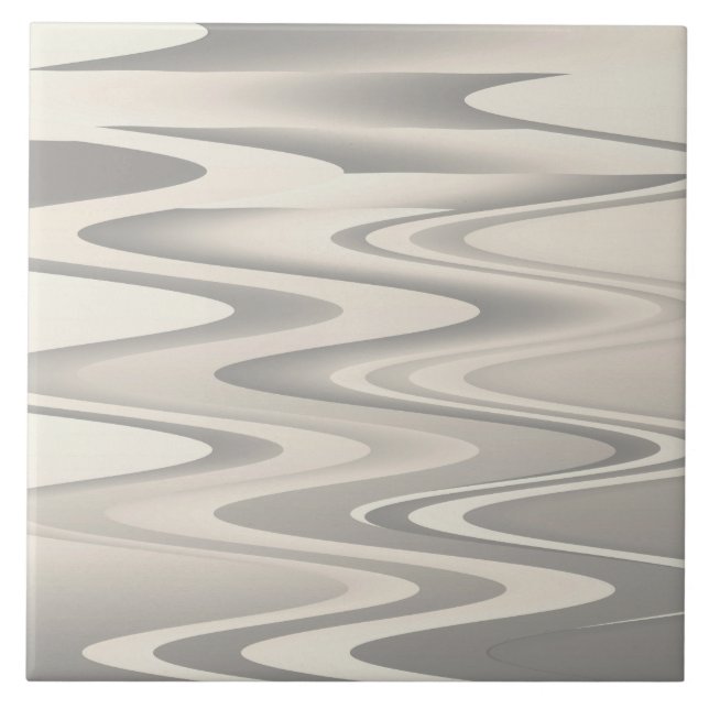 Wellen mit weißer Farbstruktur Fliese (Vorderseite)