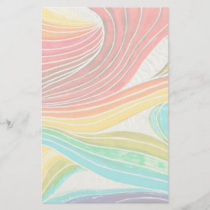 Wellen-Muster gezeichnet durch Watercolor-Farben Briefpapier