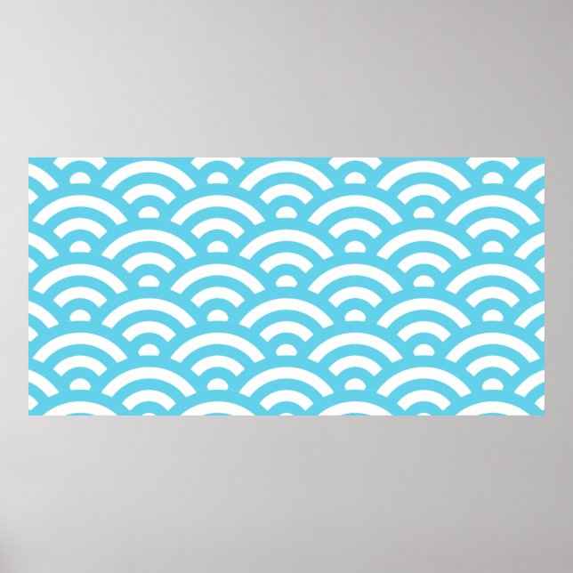 Wellen Ozeanblau Poster (Vorne)