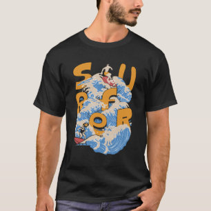 Wellen reiten - Typografie surfen T-Shirt