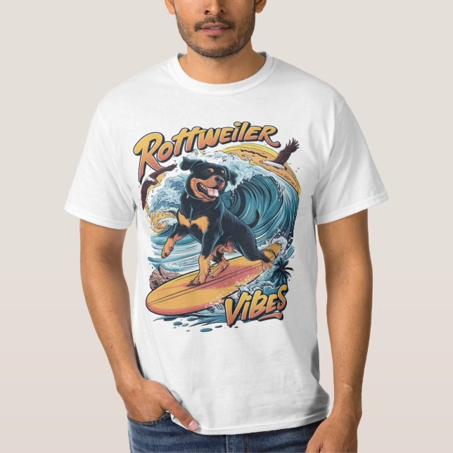 Wellen Rottweiler-Abenteuer T-Shirt (Vorderseite)